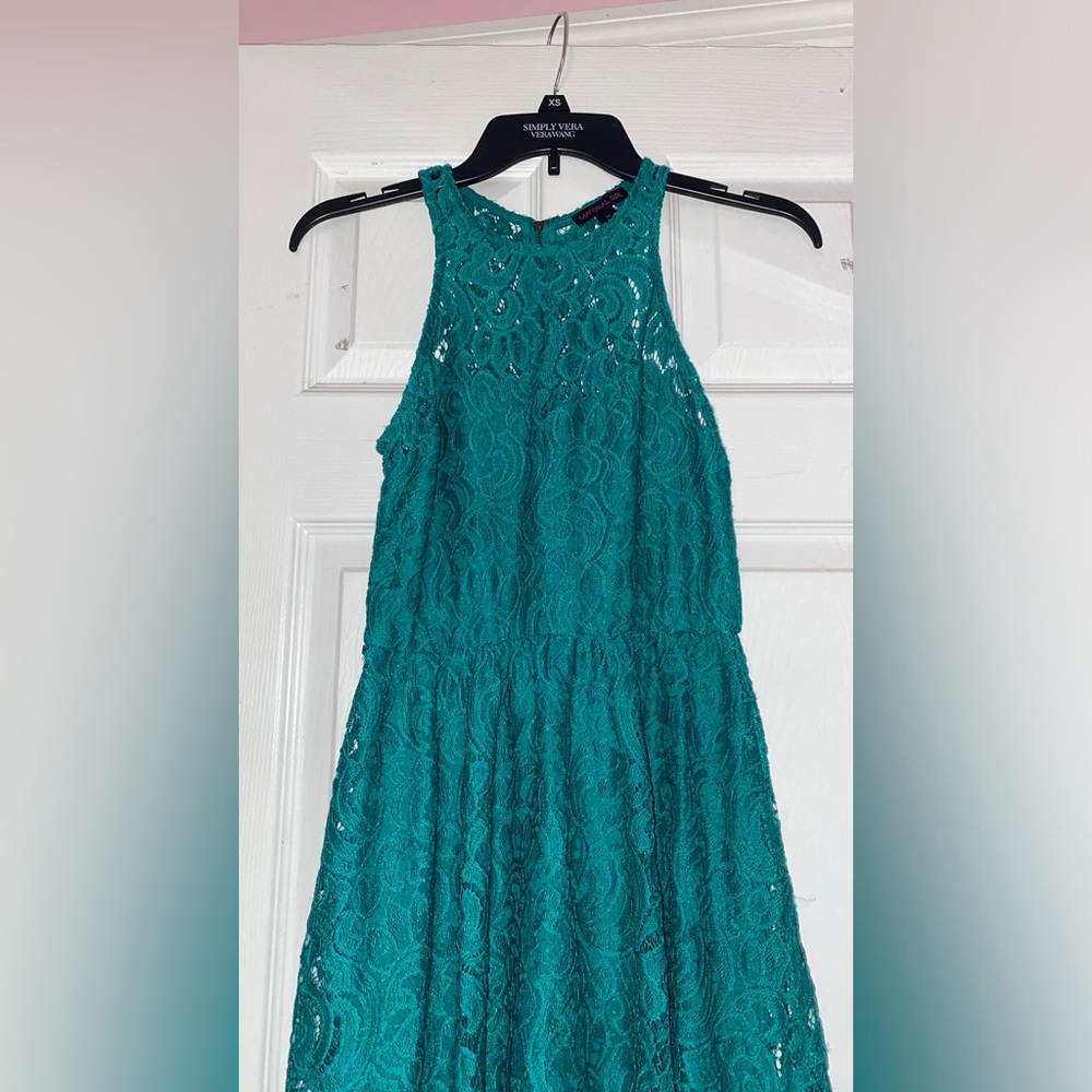 Teal Lace Sleeveless Dress